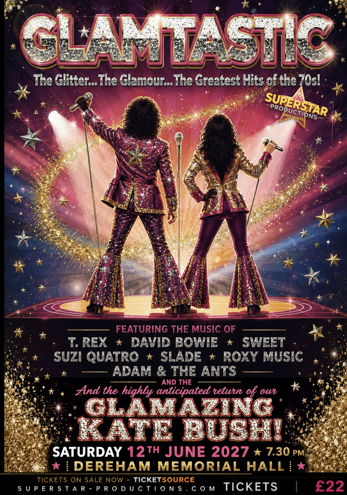 GLAMTASTIC!! – THE GLITTER… THE GLAMOUR… THE GREATEST HITS OF THE 70s! show artwork