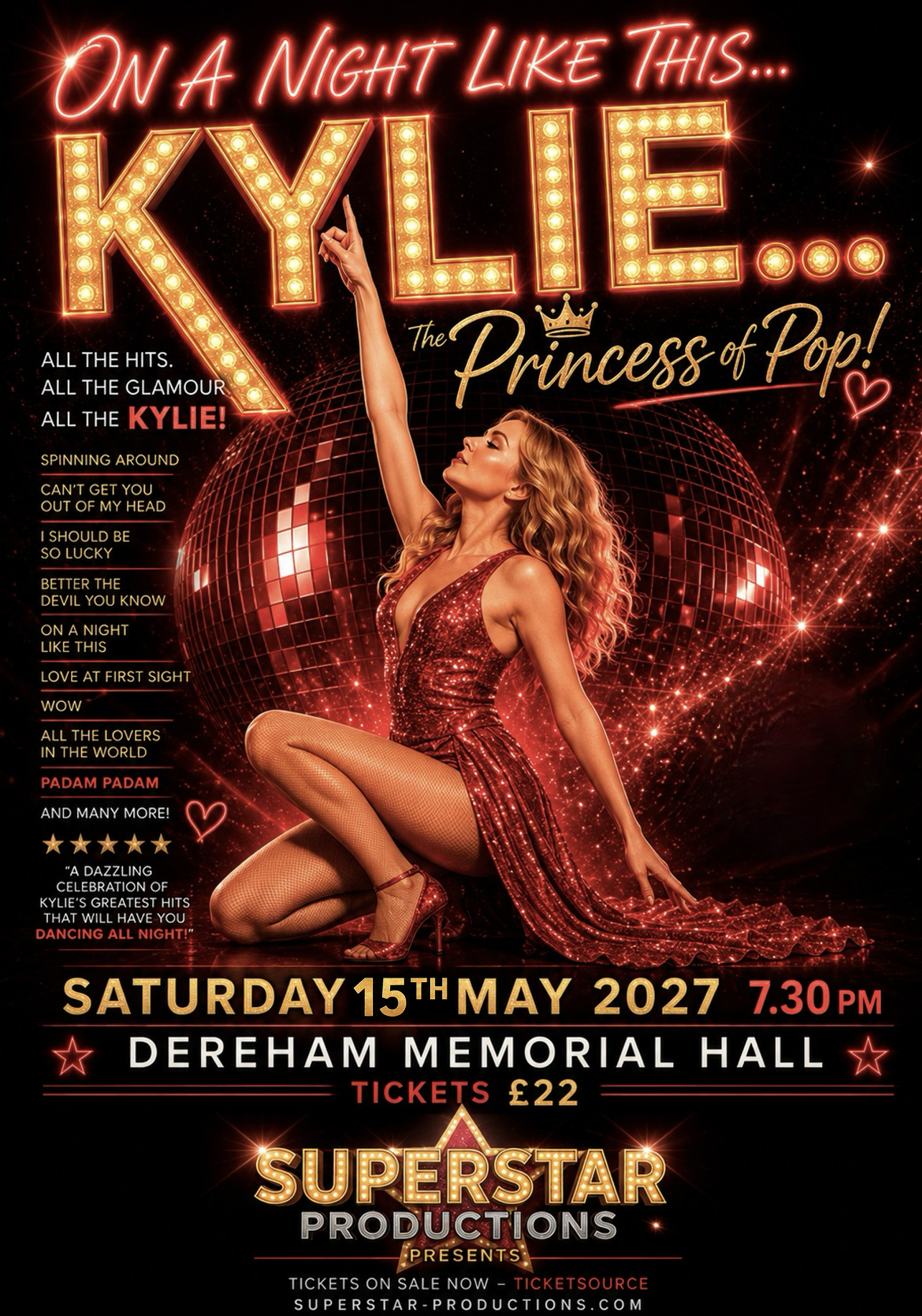 ON A NIGHT LIKE THIS… KYLIE — The Princess of Pop! show artwork